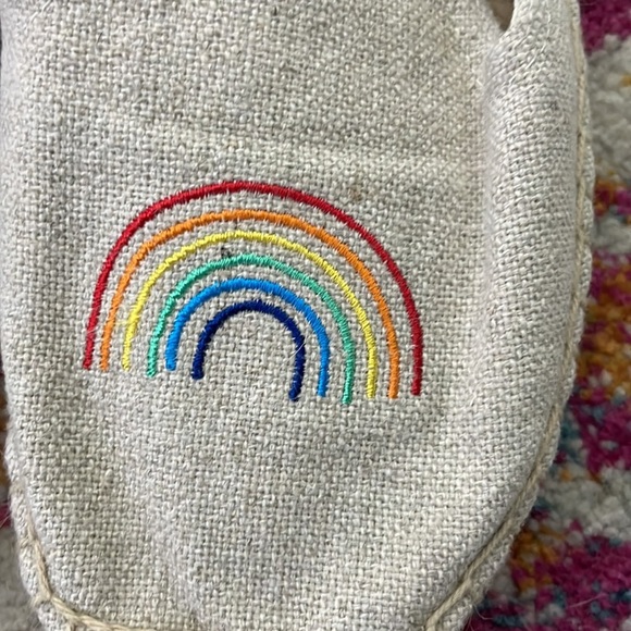 Soludos x Ashkahn Rainbow Platform Smoking Slipper in Sand Espadrille - Picture 2 of 7